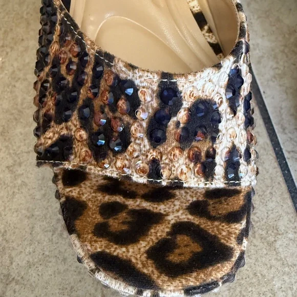 JUST ARRIVED; Azalea Wang Wilmore Leopard Rhinestone Platform SZ 10 Orig $190 - Picture 6 of 15